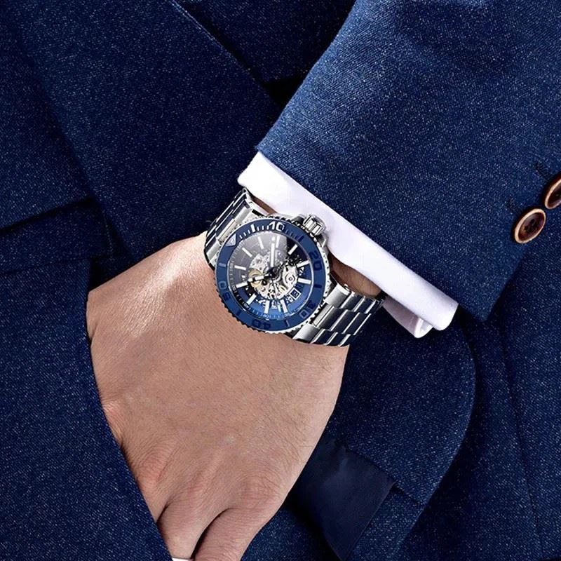 Luminous Diving Hollow Automatic Mechanical Watches Luxury Men